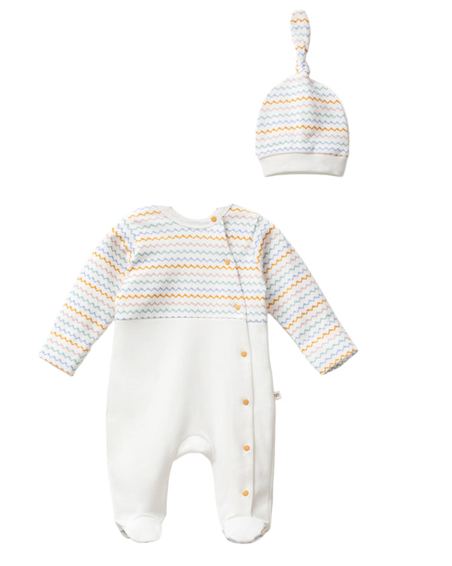 Kids Atelier-Moi Moi-Multicolor Zigzag One-Piece Set
