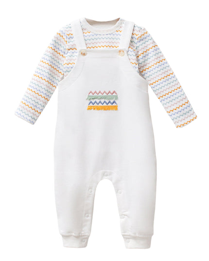 Kids Atelier-Moi Moi-Multicolor Zigzag Overalls Set