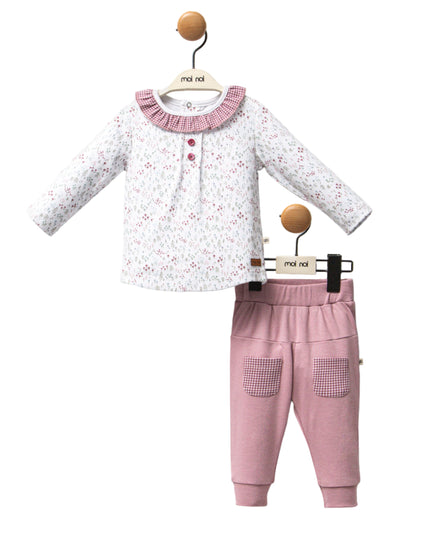 Kids Atelier-Moi Moi-Mauve Flower Garden Outfit Set