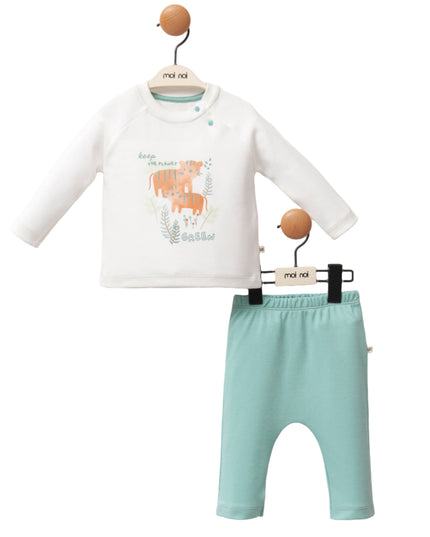 Kids Atelier-Moi Moi-Teal Tiger Outfit Set