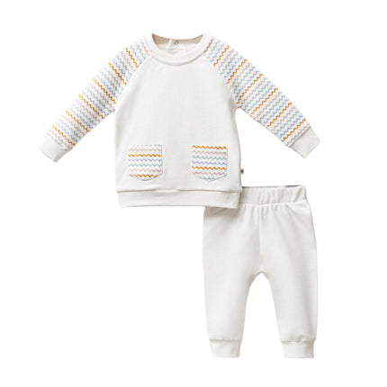 Kids Atelier-Moi Moi-Multicolor Zigzag Sweat Set