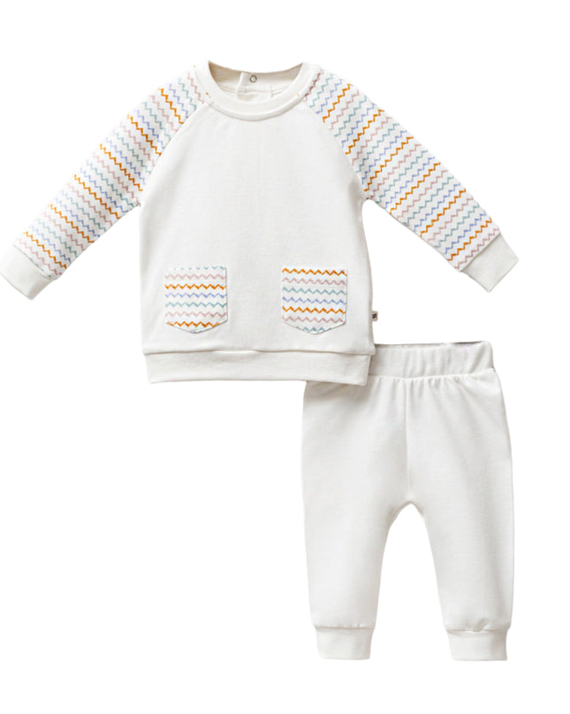 Kids Atelier-Moi Moi-Multicolor Zigzag Sweat Set