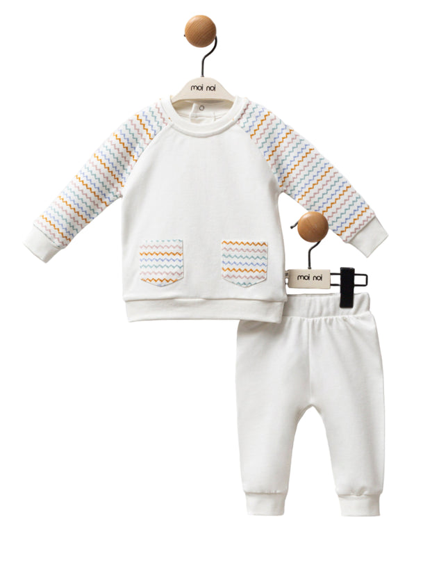 Kids Atelier-Moi Moi-Multicolor Zigzag Sweat Set