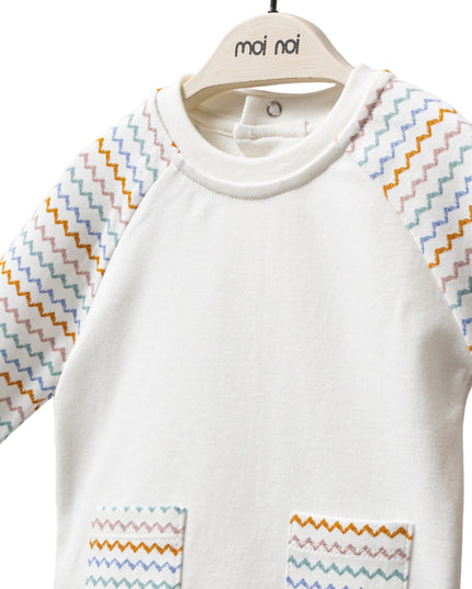 Kids Atelier-Moi Moi-Multicolor Zigzag Sweat Set