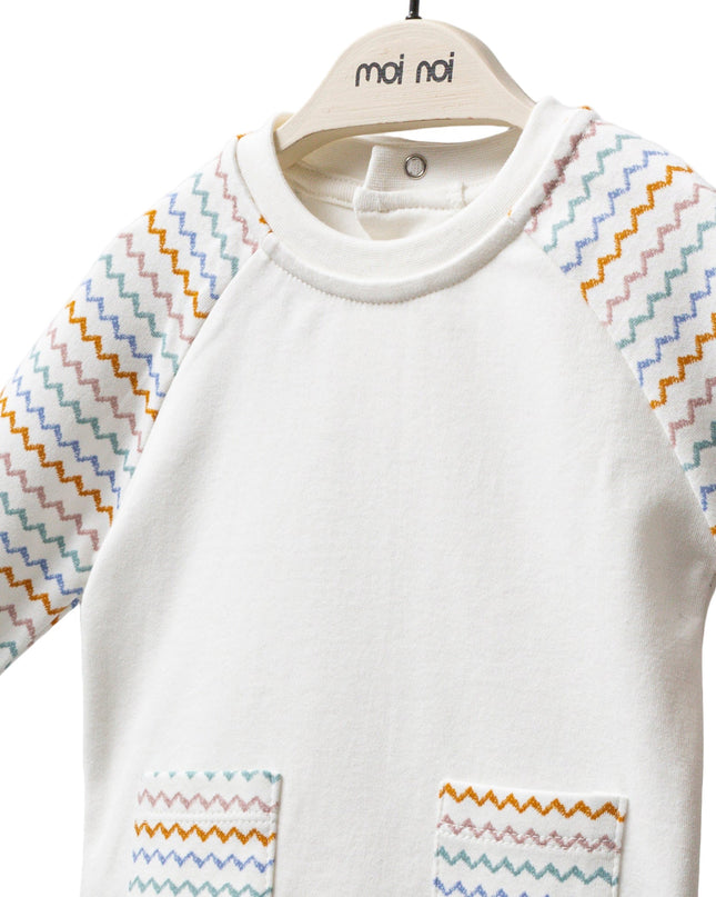 Kids Atelier-Moi Moi-Multicolor Zigzag Sweat Set