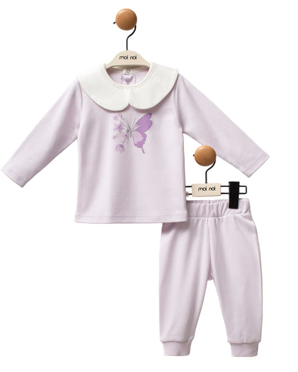 Kids atelier-Lilac Butterfly Flower Outfit Set