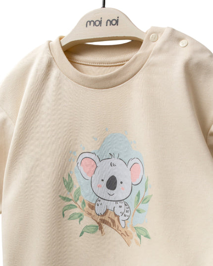 Kids atelier-Moi Moi-Beige Koala Sweat Set