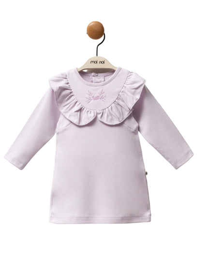 Kids atelier-Moi Moi-Lilac Butterfly Neckline Ruffle Top
