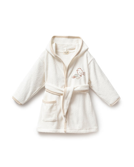 Kids Atelier-Moi Moi-Beige Autumn Bird Robe
