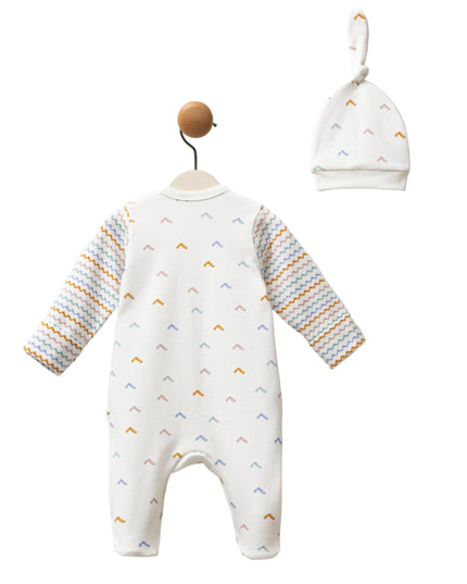 Kids Atelier-Moi Moi-Multicolor Zigzag One-Piece Set