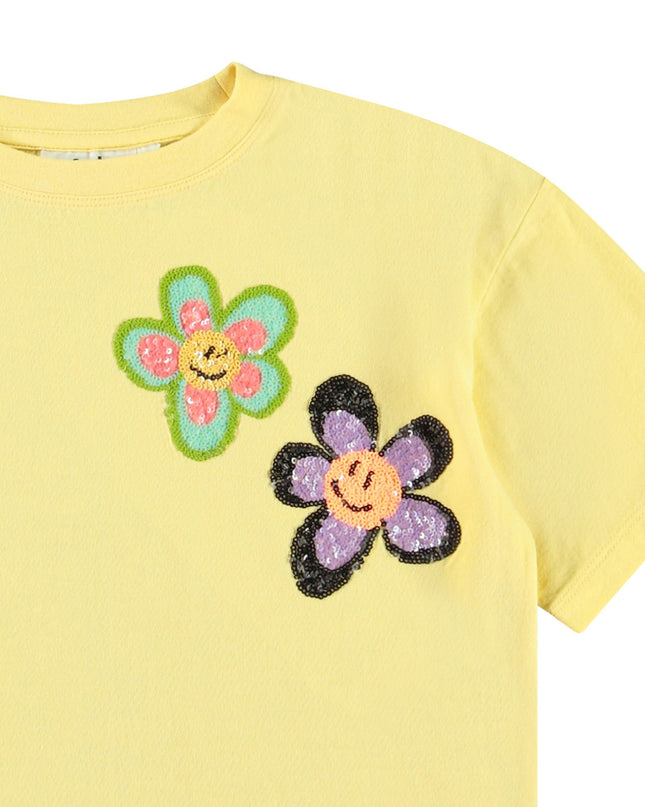 Kids Atelier-Molo-Reinette Sequin Flowers T-Shirt