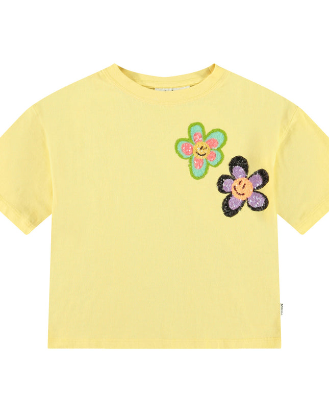 Kids Atelier-Molo-Reinette Sequin Flowers T-Shirt