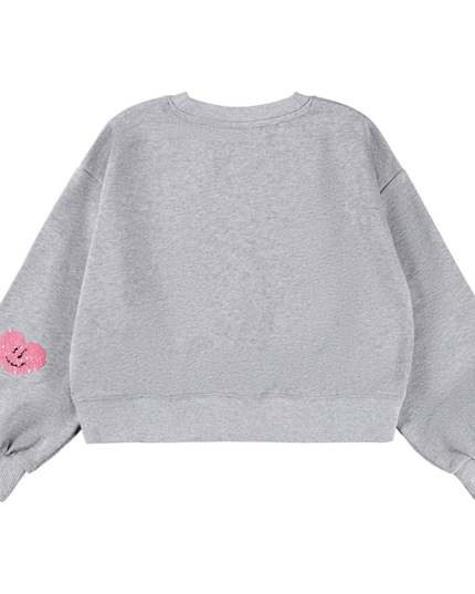 Miki Grey Melange Long sleeve Sweatshirt