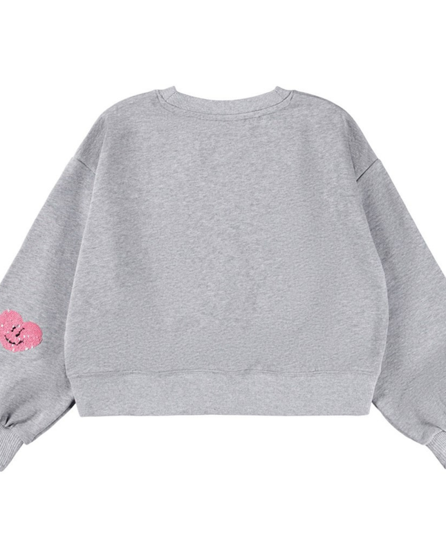 Miki Grey Melange Long sleeve Sweatshirt