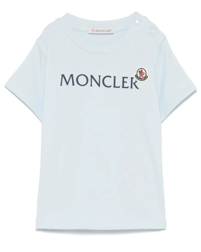 Kids Atelier-Moncler-Logo Print Short Sleeve T-Shirt