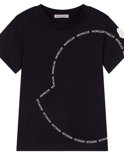 Kids Atelier-Moncler-Navy Short Sleeve Cotton T-Shirt