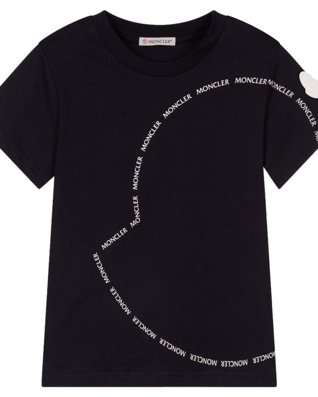 Kids Atelier-Moncler-Navy Short Sleeve Cotton T-Shirt