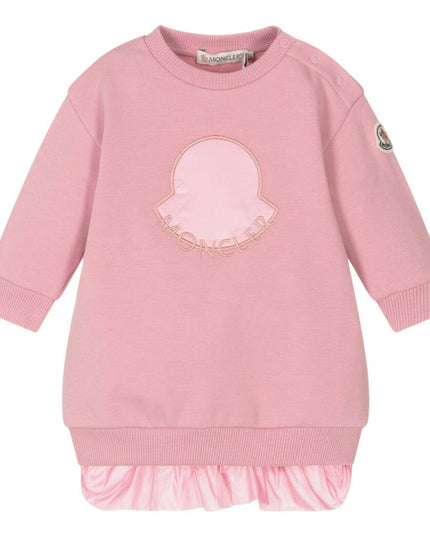 Kids Atelier-Moncler-Pink Cotton Sweatshirt Dress