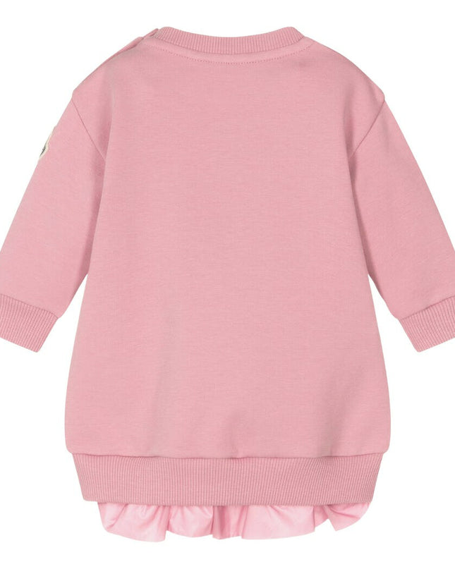Kids Atelier-Moncler-Pink Cotton Sweatshirt Dress