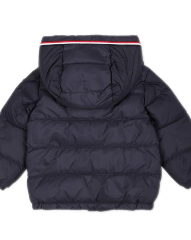 Navy Baby Boy's Hooded Down Jacket with Padded Design