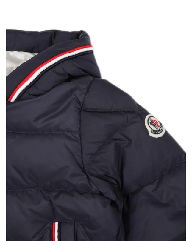 Navy Baby Boy's Hooded Down Jacket with Padded Design