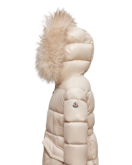 Kids Atelier-Moncler-Champagne Trimmed Hodded Down Jacket