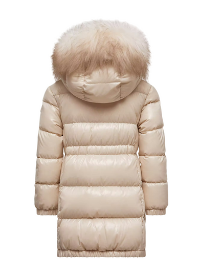 Kids Atelier-Moncler-Champagne Trimmed Hodded Down Jacket