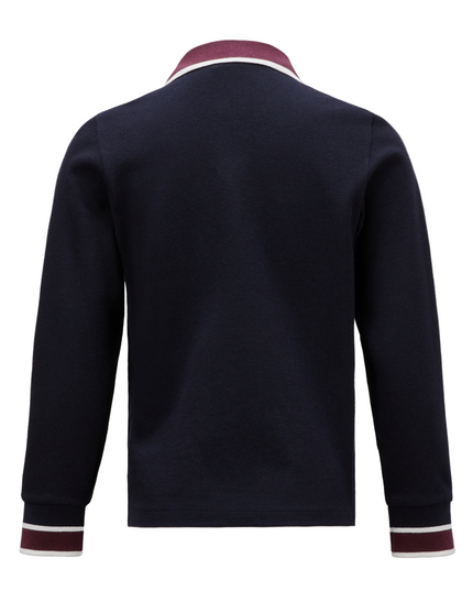 Kids Atelier-Moncler-Navy Long Sleeve Polo Shirt