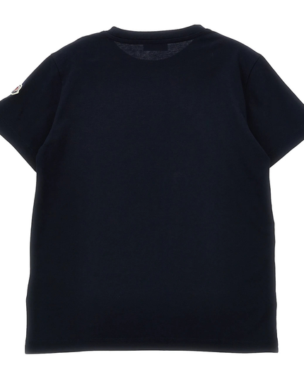 Kids Atelier-Moncler-Navy Logo Print T-Shirt