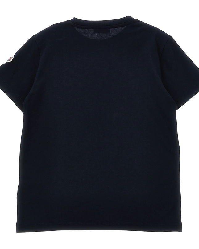 Kids Atelier-Moncler-Navy Logo Print T-Shirt