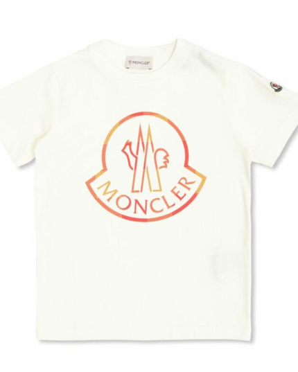 Kids Atelier-Moncler-Ivory Short Sleeve T-Shirt