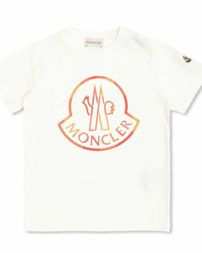 Kids Atelier-Moncler-Ivory Short Sleeve T-Shirt