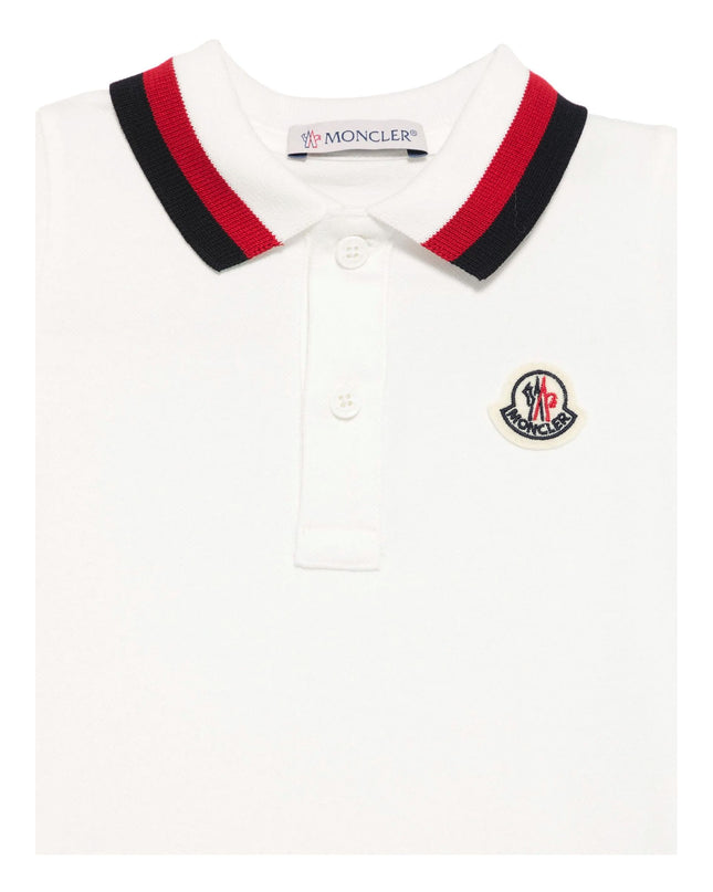 Kids Atelier-Moncler-Tricolor-Trimmed Cotton Romper