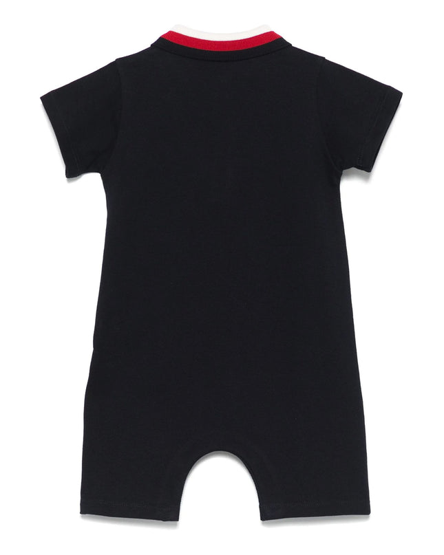 Kids Atelier-Moncler-Tricolor-Trimmed Cotton Romper