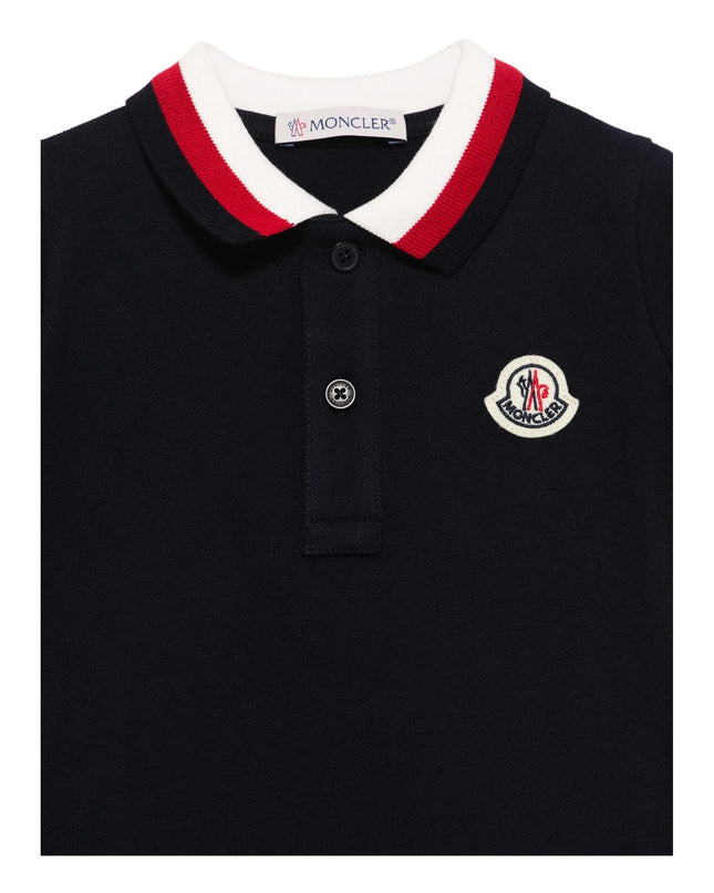 Kids Atelier-Moncler-Tricolor-Trimmed Cotton Romper