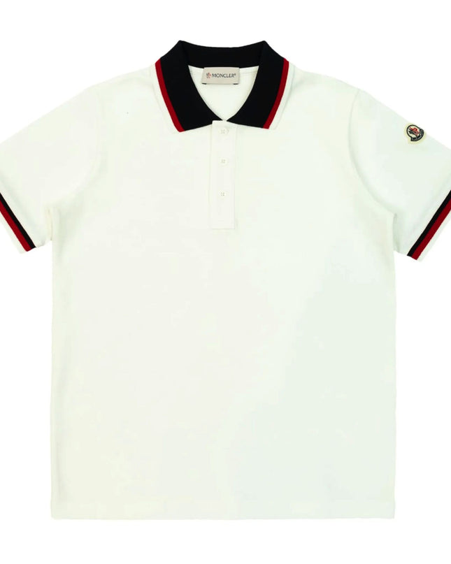 Kids Atelier-Moncler-Tricolor-Trimmed Cotton Polo Shirt