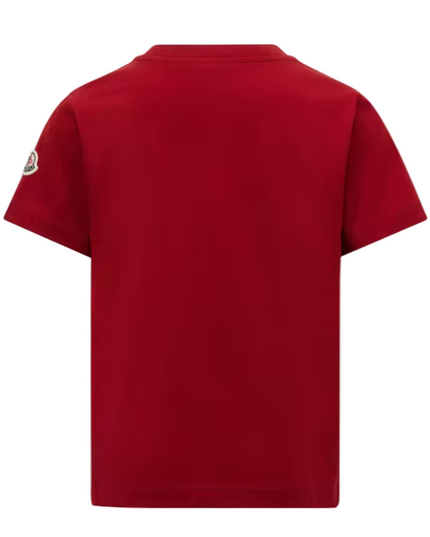 Kids Atelier-Moncler-Dark Red Optical Logo Cotton T-Shirt