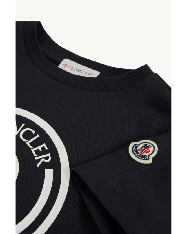 Kids Atelier-Moncler-Optical Logo Cotton T-Shirt