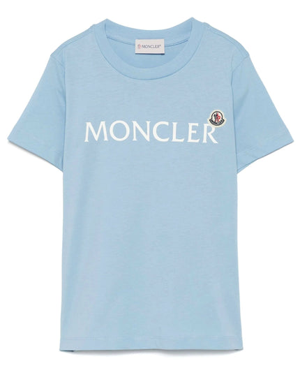 Kids Atelier-Moncler-Logo Print Short Sleeve t-Shirt