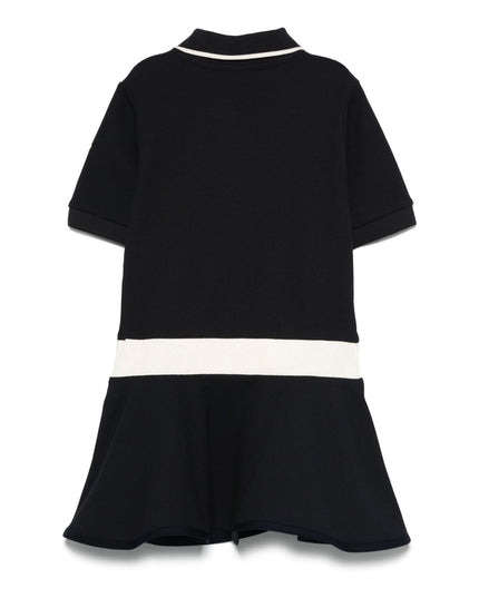Kids Atelier-Moncler-Girl's Navy Blue Pique Polo Dress