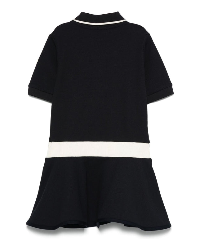Kids Atelier-Moncler-Girl's Navy Blue Pique Polo Dress