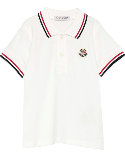 Kids Atelier-Moncler-Embroidered Logo Cotton Polo Shirt