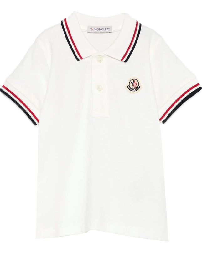 Kids Atelier-Moncler-Embroidered Logo Cotton Polo Shirt