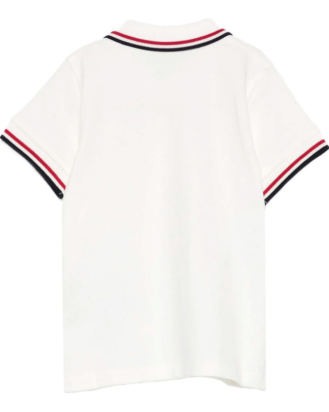 Kids Atelier-Moncler-Embroidered Logo Cotton Polo Shirt
