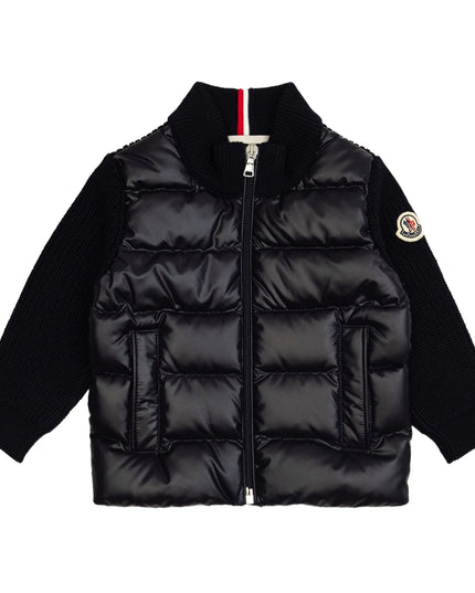 Kids Atelier-Moncler-Padded Wool Zip-Up Cardigan