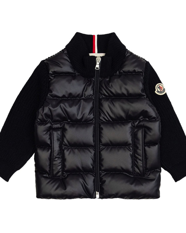 Kids Atelier-Moncler-Padded Wool Zip-Up Cardigan