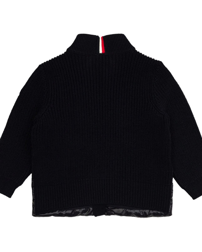 Kids Atelier-Moncler-Padded Wool Zip-Up Cardigan