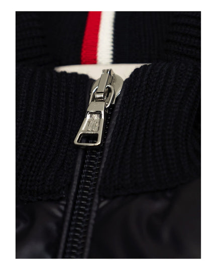 Kids Atelier-Moncler-Padded Wool Zip-Up Cardigan