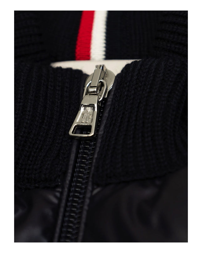 Kids Atelier-Moncler-Padded Wool Zip-Up Cardigan