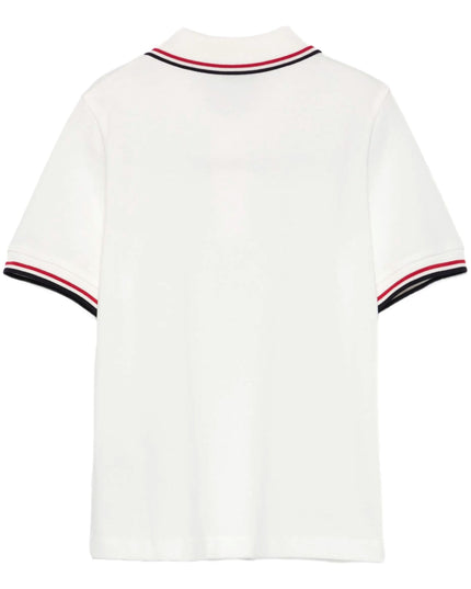 Kids Atelier-Moncler-Tricolour-Trimmed Cotton Piquet Polo Shirt